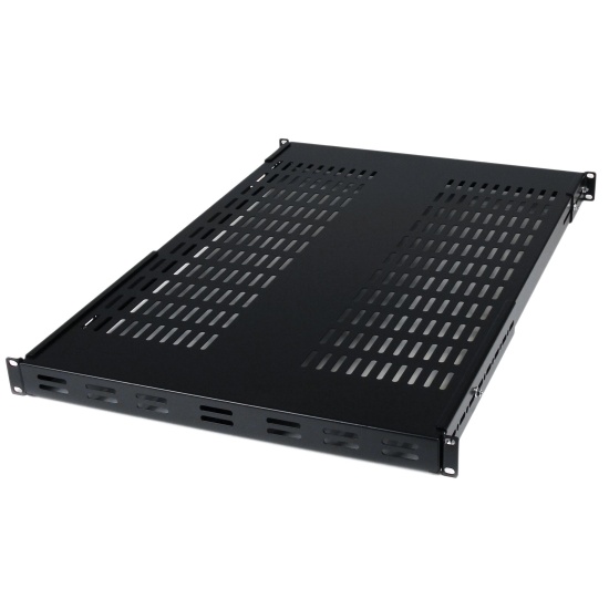 StarTech.com 1U Adjustable Vented Server Rack Mount Shelf - 175lbs - 19.5 to 38in Adjustable Mounting Depth Universal Tray for 19