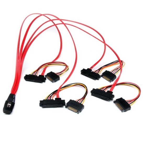 StarTech.com 50cm Internal Serial Attached SCSI Mini SAS Cable - SFF8087 to 4x SFF8482 Image