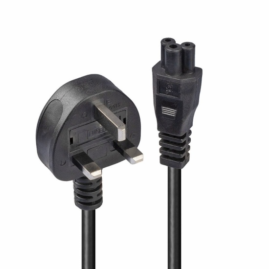 Lindy 1m UK 3 Pin to C5 Mains Cable, lead free Image