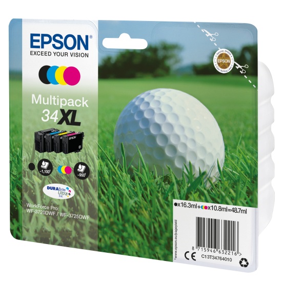 Epson Golf ball Multipack 4-colours 34XL DURABrite Ultra Ink Image