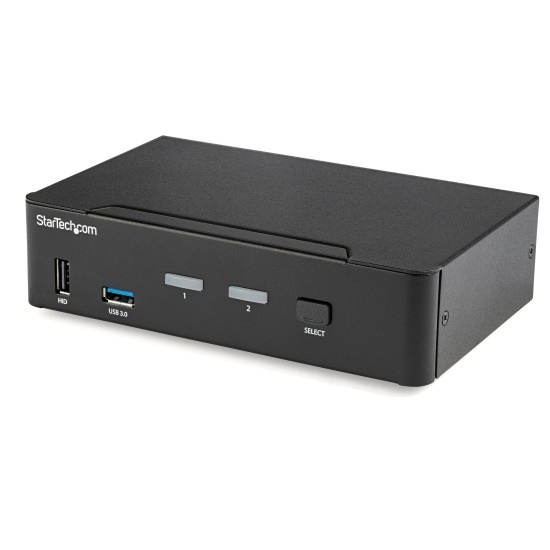 StarTech.com 2 Port DisplayPort KVM Switch - 4K 60Hz - Single Display - Dual Port UHD DP 1.2 USB KVM Switch with Integrated USB 3.0 Hub & Audio - Dell HP Apple Lenovo - TAA Compliant Image