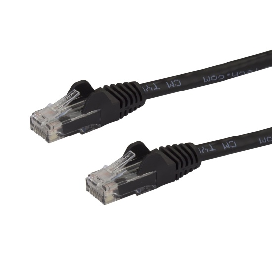 StarTech.com 75ft CAT6 Ethernet Cable - Black CAT 6 Gigabit Ethernet Wire -650MHz 100W PoE RJ45 UTP Network/Patch Cord Snagless w/Strain Relief Fluke Tested/Wiring is UL Certified/TIA Image