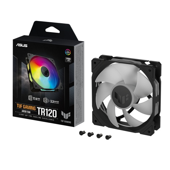 ASUS TUF Gaming TR120 ARGB Fan - Single Pack Computer case 12 cm Black Image