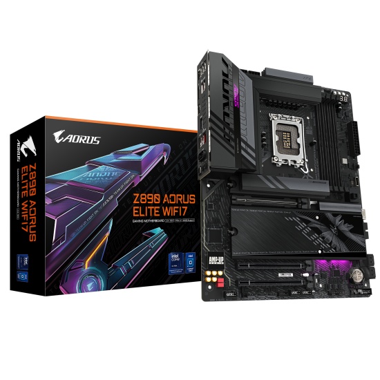 GIGABYTE Z890 AORUS ELITE WIFI7 Motherboard - Supports Intel Core Ultra (Series 2) CPUs, 16+1+2 phases VRM, up to 8800MHz DDR5 (OC), 1xPCIe 5.0 + 3xPCIe 4.0, Wi-Fi 7, 2.5GbE LAN, Thunderbolt 4 Image