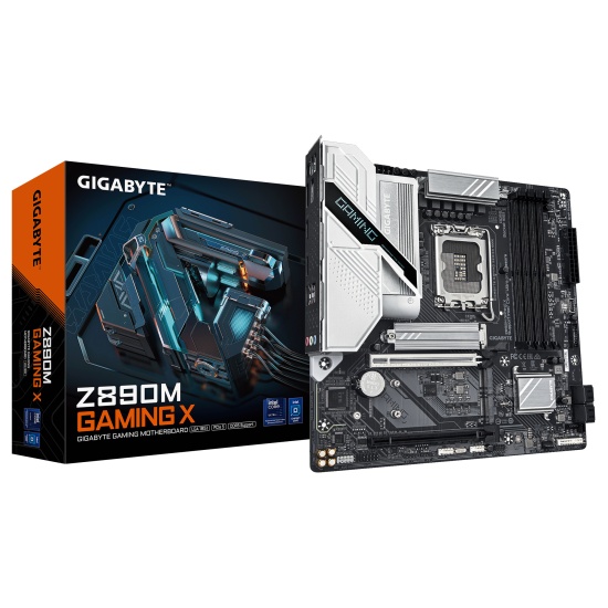 GIGABYTE Z890M GAMING X Motherboard - Supports Intel Core Ultra (Series 2) CPUs, 8+1+2 phases VRM, up to 8800MHz DDR5 (OC), 1xPCIe 5.0 + 2xPCIe 4.0, 2.5GbE LAN, USB 3.2 Gen 1 Image