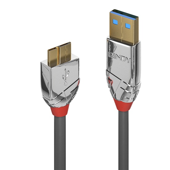 Lindy 1m USB 3.2 Type A to Micro-B Cable, 5Gbps, Cromo Line Image