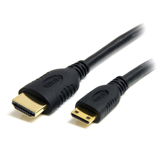 StarTech.com 1m Mini HDMI to HDMI Cable with Ethernet - 4K 30Hz High Speed Mini HDMI to HDMI Adapter Cable - Mini HDMI Type-C Device to HDMI Monitor/Display - Durable Video Converter Cord Image