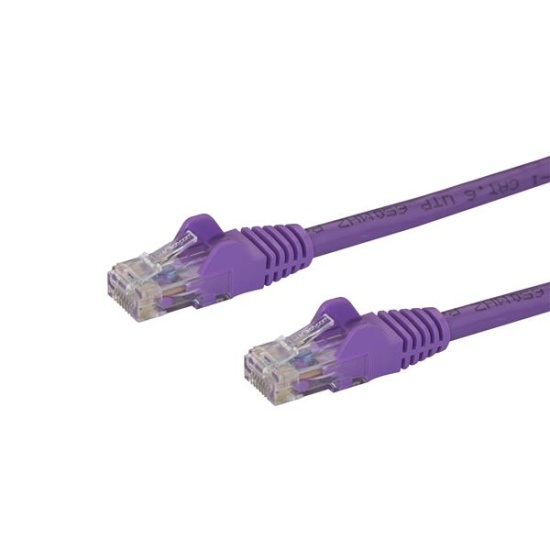 StarTech.com 10m CAT6 Ethernet Cable - Purple CAT 6 Gigabit Ethernet Wire -650MHz 100W PoE RJ45 UTP Network/Patch Cord Snagless w/Strain Relief Fluke Tested/Wiring is UL Certified/TIA Image