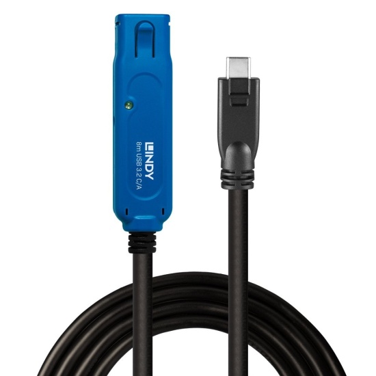 Lindy 43381 USB cable USB 3.2 Gen 1 (3.1 Gen 1) 8 m USB C USB A Black, Blue Image