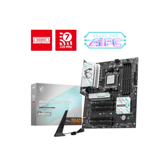 MSI B840 GAMING PLUS WIFI motherboard AMD B840 Socket AM5 ATX Image MSI B840 GAMING PLUS WIFI motherboard AMD B840 Socket AM5 ATX Image