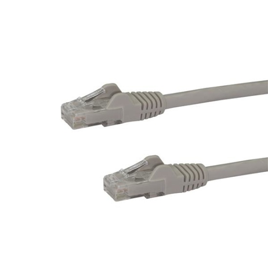 StarTech.com 100ft CAT6 Ethernet Cable - Gray CAT 6 Gigabit Ethernet Wire -650MHz 100W PoE RJ45 UTP Network/Patch Cord Snagless w/Strain Relief Fluke Tested/Wiring is UL Certified/TIA Image