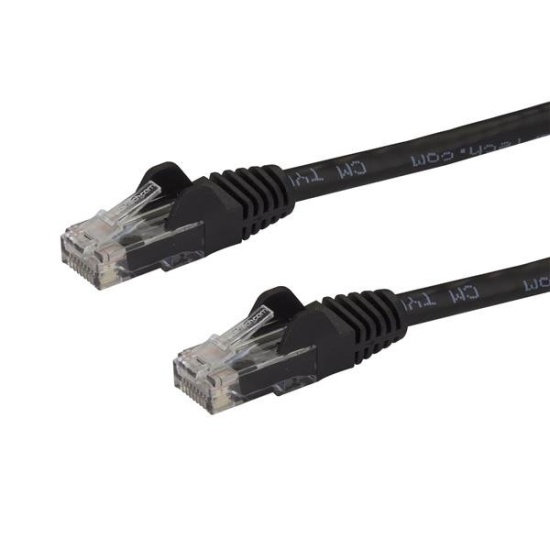 StarTech.com 7.5m CAT6 Ethernet Cable - Black CAT 6 Gigabit Ethernet Wire -650MHz 100W PoE RJ45 UTP Network/Patch Cord Snagless w/Strain Relief Fluke Tested/Wiring is UL Certified/TIA Image