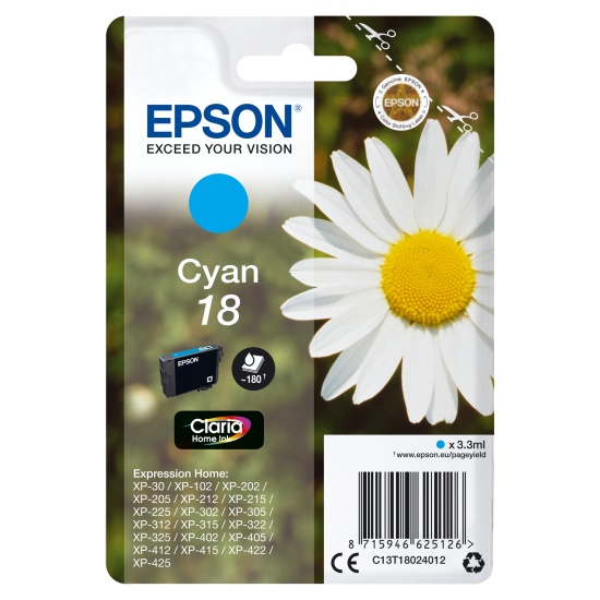 Epson Daisy Singlepack Cyan 18 Claria Home Ink Image
