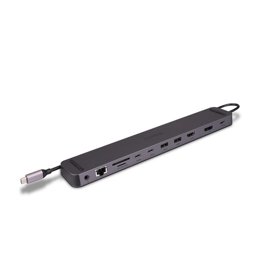 Lindy DST-Mini XT 810, USB-C Laptop Mini Docking Station with Single Display (8K) or Dual Display (4K60) and 100W Pass-Through Charging Image