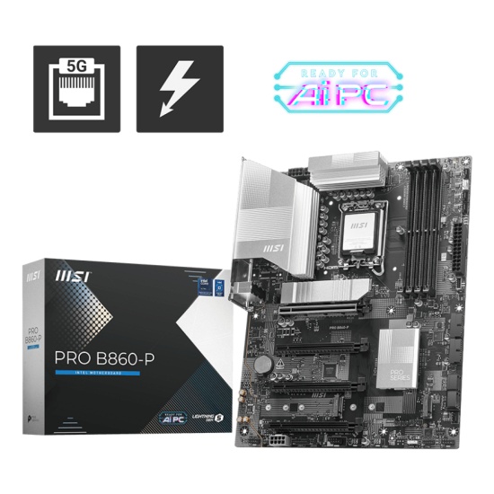 MSI PRO B860-P motherboard Intel B860 LGA 1851 (Socket V1) ATX Image MSI PRO B860-P motherboard Intel B860 LGA 1851 (Socket V1) ATX Image