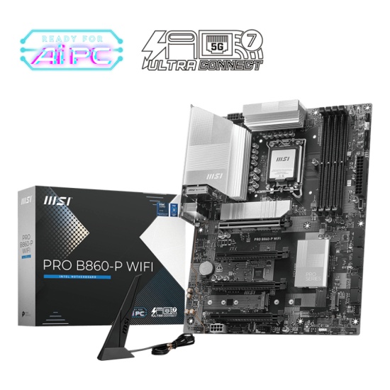 MSI PRO B860-P WIFI motherboard Intel B860 LGA 1851 (Socket V1) ATX Image MSI PRO B860-P WIFI motherboard Intel B860 LGA 1851 (Socket V1) ATX Image