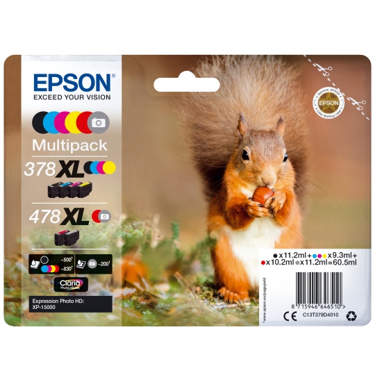 Epson Squirrel Multipack 6-colours 378XL / 478XL Claria Photo HD Ink Image