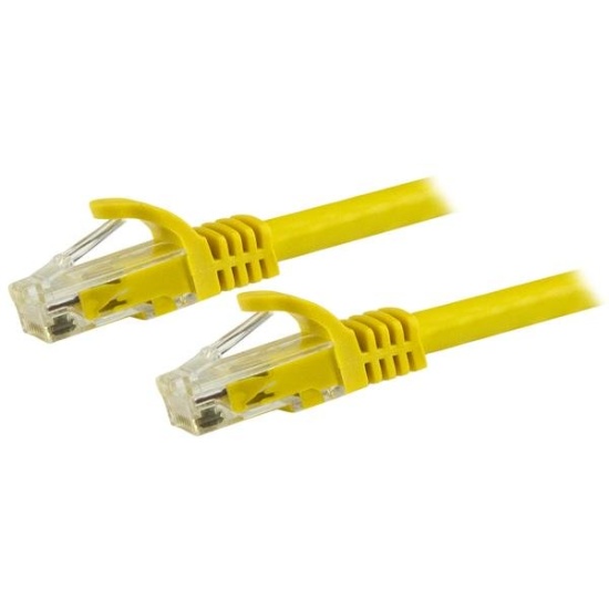 StarTech.com 15m CAT6 Ethernet Cable - Yellow CAT 6 Gigabit Ethernet Wire -650MHz 100W PoE RJ45 UTP Network/Patch Cord Snagless w/Strain Relief Fluke Tested/Wiring is UL Certified/TIA Image