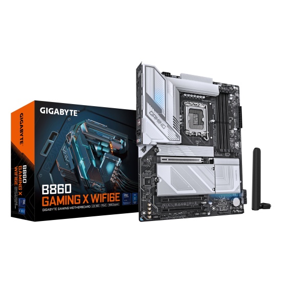 GIGABYTE B860 GAMING X WIFI6E Motherboard - Intel Core Ultra Series CPUs, 12+1+2+1 Phases VRM, up to 9066MHz DDR5, 1xPCIe 5.0 + 2xPCIe 4.0 M.2, 2.5GbE LAN, WIFI 6E, USB4 Image