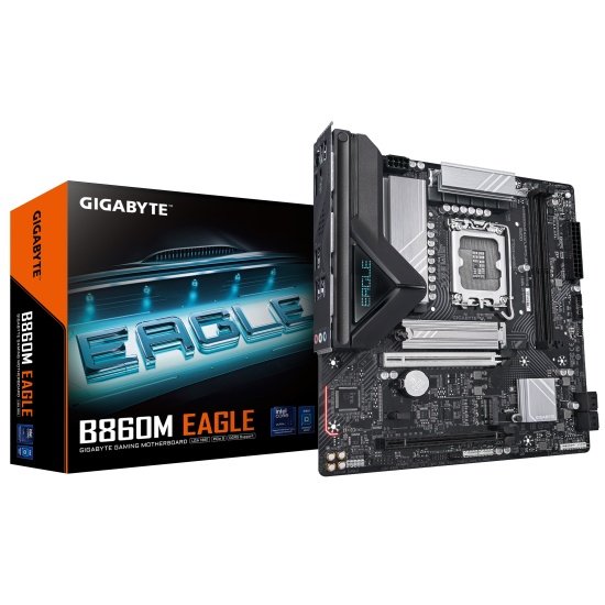 GIGABYTE B860M EAGLE Motherboard - Intel Core Ultra Series CPUs, 6+1+2+1 Phases VRM, up to 9066MHz DDR5, 1xPCIe 5.0 + 1xPCIe 4.0 M.2, 2.5GbE LAN, USB 3.2 Gen 1 Image
