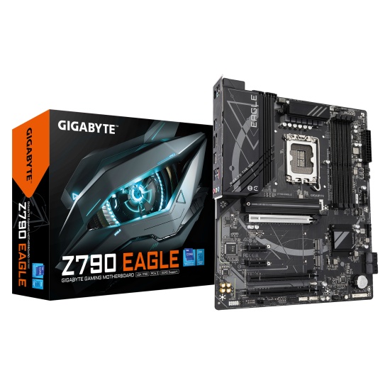 GIGABYTE Z790 EAGLE Motherboard - Supports 14th Gen. Intel Core CPUs, 12+1+1 phases VRM, up to 7600MHz DDR5 (OC), 3xPCIe 4.0 M.2, 2,5GbE LAN, USB 3.2 Gen 2 Image