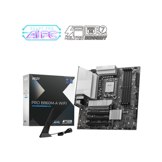 MSI PRO B860M-A WIFI motherboard Intel B860 LGA 1851 (Socket V1) micro ATX Image MSI PRO B860M-A WIFI motherboard Intel B860 LGA 1851 (Socket V1) micro ATX Image