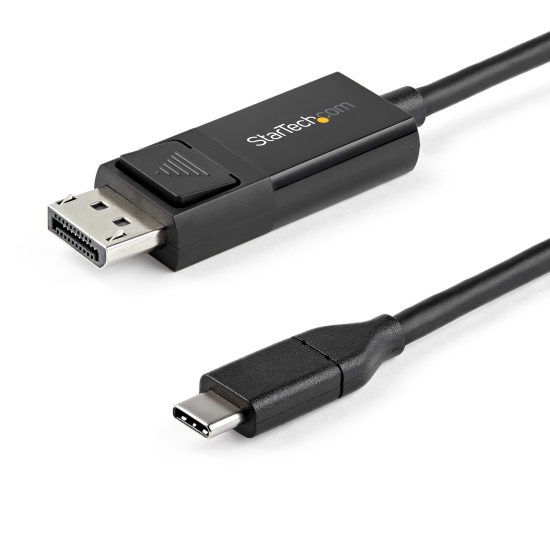 StarTech.com 3ft (1m) USB C to DisplayPort 1.2 Cable 4K 60Hz - Bidirectional DP to USB-C or USB-C to DP Reversible Video Adapter Cable - HBR2/HDR - USB Type C/TB3 Monitor Cable Image