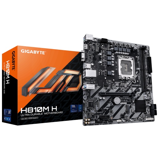 GIGABYTE H810M H Motherboard - Intel Core Ultra (Series 2) CPUs, 4+1+2 Phases VRM, up to 6400MHz DDR5, 1xPCIe 4.0 M.2, 1GbE LAN, USB 3.2 Gen 1 Image