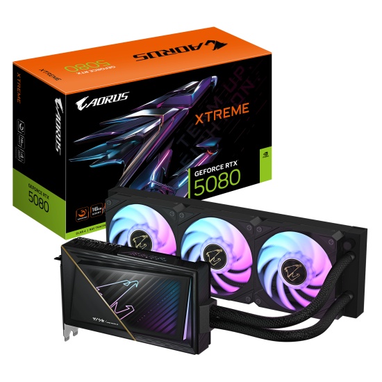 GIGABYTE AORUS GeForce RTX 5080 XTREME WATERFORCE 16G Graphics Card - 16GB GDDR7, 256bit, PCI-E 5.0, 2805MHz Core Clock, 3 x DP 2.1a, 1 x HDMI 2.1b, NVIDIA DLSS 4, GV-N5080AORUSX W-16GD Image GIGABYTE AORUS GeForce RTX 5080 XTREME WATERFORCE 16G Graphics Card - 16GB GDDR7, 256bit, PCI-E 5.0, 2805MHz Core Clock, 3 x DP 2.1a, 1 x HDMI 2.1b, NVIDIA DLSS 4, GV-N5080AORUSX W-16GD Image