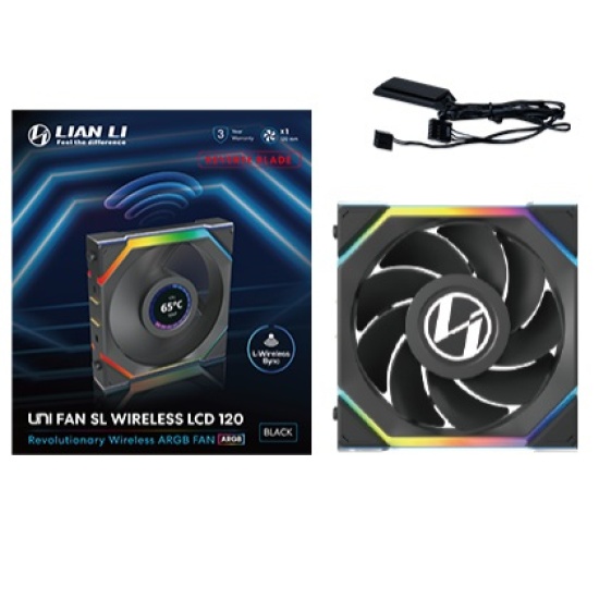 Lian Li UNI FAN SL Wireless LCD 120 Reverse Blade Computer case 12 cm Black 1 pc(s) Image Lian Li UNI FAN SL Wireless LCD 120 Reverse Blade Computer case 12 cm Black 1 pc(s) Image