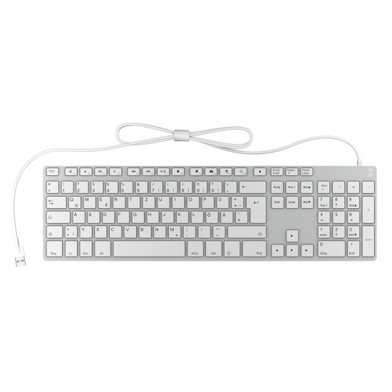 KeySonic KSK-8022BT keyboard Bluetooth QWERTZ German Silver Image KeySonic KSK-8022BT keyboard Bluetooth QWERTZ German Silver Image