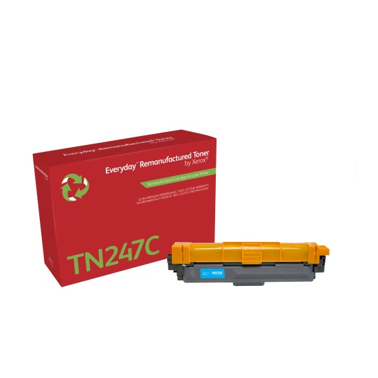 Everyday (TM) Cyan Remanufactured Toner by Xerox compatible with Brother TN247C, High Yield Image Everyday (TM) Cyan Remanufactured Toner by Xerox compatible with Brother TN247C, High Yield Image