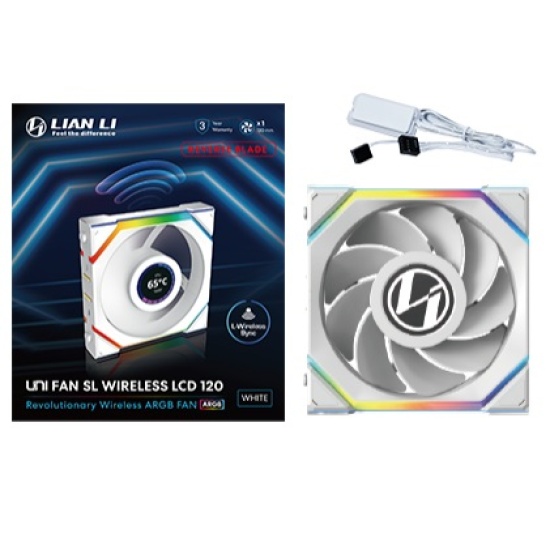 Lian Li UNI FAN SL Wireless LCD 120 Reverse Blade Computer case 12 cm White 1 pc(s) Image Lian Li UNI FAN SL Wireless LCD 120 Reverse Blade Computer case 12 cm White 1 pc(s) Image