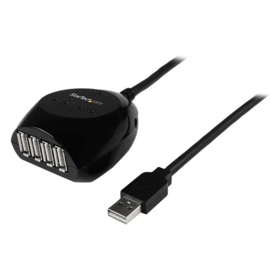 StarTech.com 15m USB 2.0 Active Cable with 4 Port Hub Image