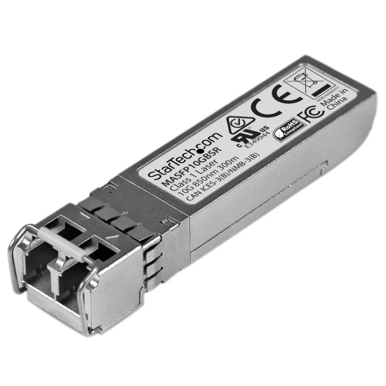 StarTech.com Cisco Meraki MA-SFP-10GB-SR Compatible SFP+ Transceiver Module - 10GBASE-SR~Cisco Meraki MA-SFP-10GB-SR Compatible SFP+ Module - 10GBASE-SR - 10GbE Multimode Fiber MMF Optic Transceiver - 10GE Gigabit Ethernet SFP+ - LC 300m - 850nm - DDM Cis Image