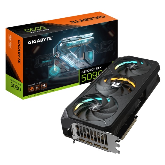 GIGABYTE GeForce RTX 5090 GAMING OC 32G Graphics Card - 32GB GDDR7, 512bit, PCI-E 5.0, 2550MHz Core Clock, 3 x DP 2.1a, 1 x HDMI 2.1b, NVIDIA DLSS 4, GV-N5090GAMING OC-32GD Image