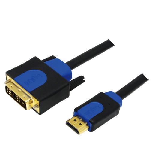 LogiLink CHB3102 video cable adapter 2 m HDMI DVI-D Black, Blue Image