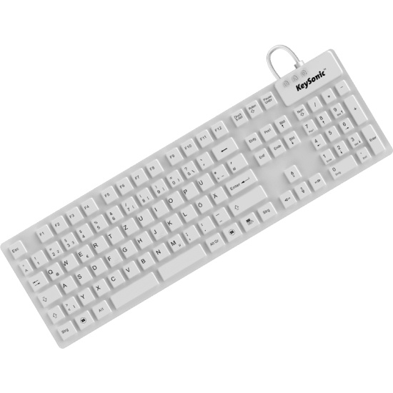 KeySonic KSK-8030IN keyboard USB QWERTZ German White Image KeySonic KSK-8030IN keyboard USB QWERTZ German White Image