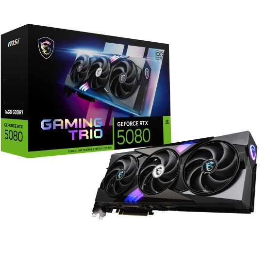 MSI GAMING GEFORCE RTX 5080 16G TRIO OC graphics card NVIDIA 16 GB GDDR7 Image