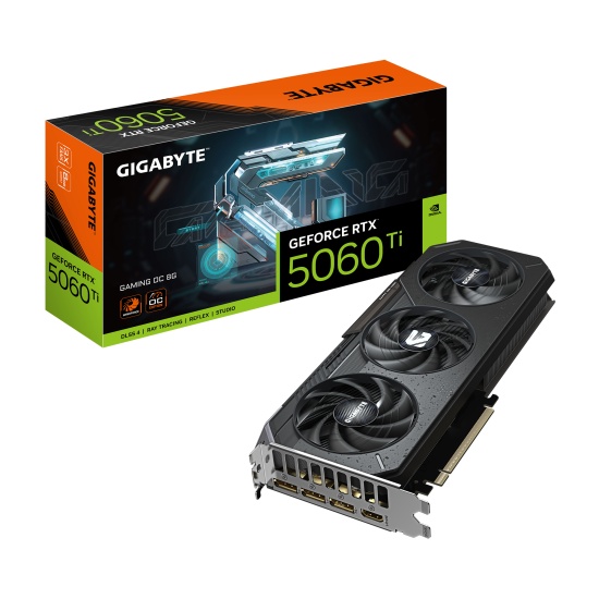 GIGABYTE GeForce RTX 5060 Ti GAMING OC 8G Graphics Card - 8GB GDDR7, 128bit, PCI-E 5.0, 2647MHz Core Clock, 3 x DisplayPort, 1 x HDMI, GV-N506TGAMING OC-8GD Image