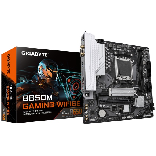 GIGABYTE B650M GAMING WIFI6E Motherboard - AMD Ryzen 9000 Series CPUs, 5+2+2 Phases VRM, up to 6400MHz DDR5 (OC), 1xPCIe 4.0 M.2, 2.5 GbE LAN, WIFI 6E, USB 3.2 Gen 1 Image
