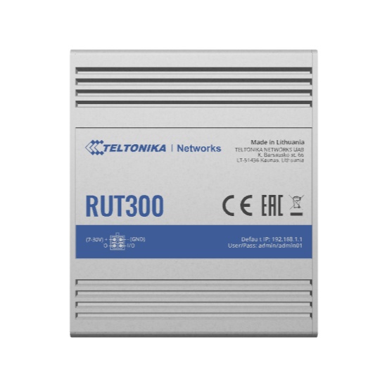Teltonika RUT300 wired router Fast Ethernet Blue, Metallic Image