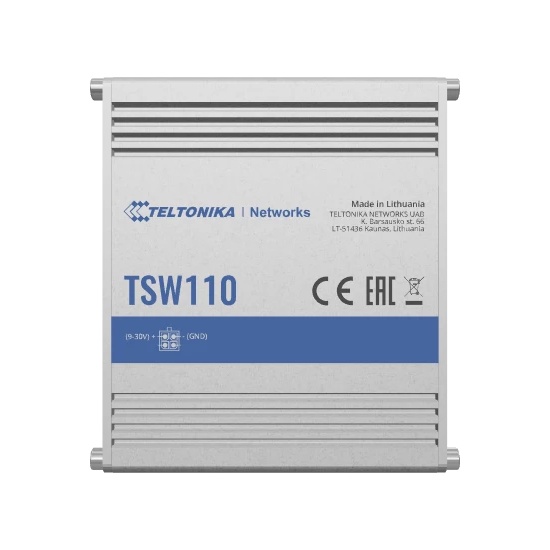 Teltonika TSW110 network switch Unmanaged Gigabit Ethernet (10/100/1000) Power over Ethernet (PoE) Blue, Grey Image