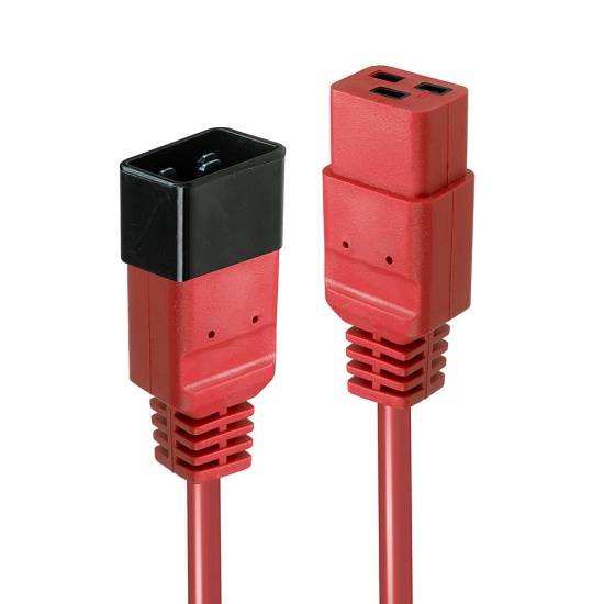 Lindy 3m IEC C19 to C20 Extension Cable, Red Image