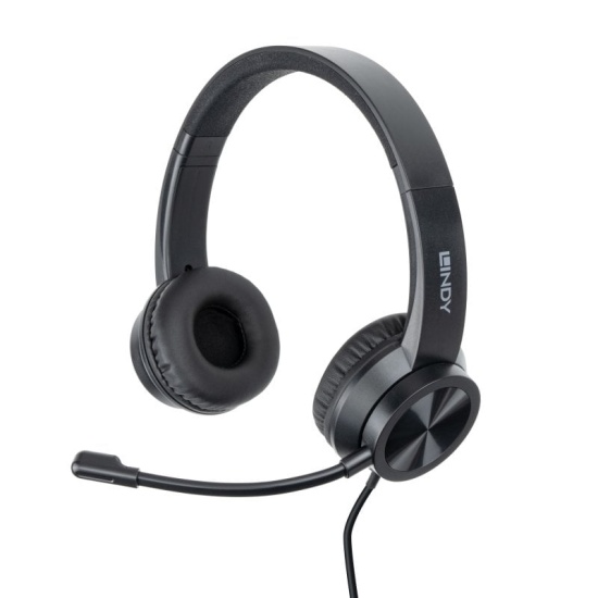 Lindy USB-C Office Headset with USB A to C Adapter Image
