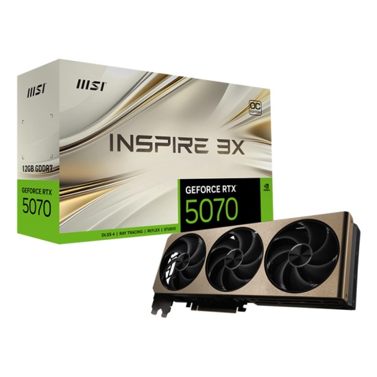 MSI GeForce RTX 5070 12G INSPIRE 3X OC NVIDIA 12 GB GDDR7 Image