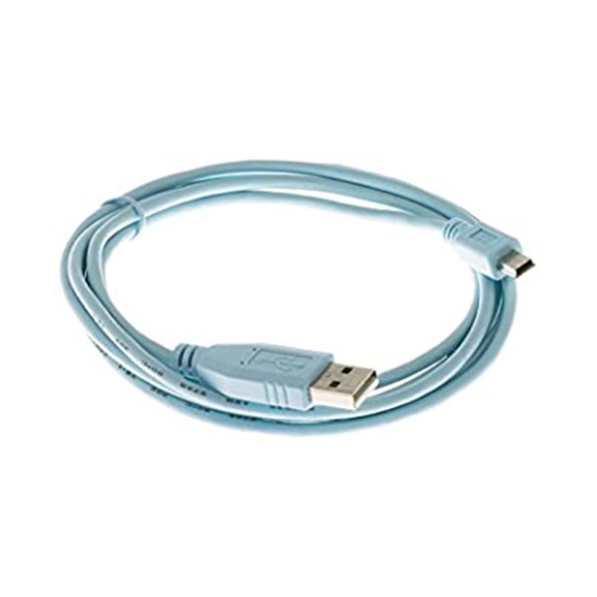 Cisco USB-A to Mini-B Console Cable, 6 Feet, Compatible with 900 Series Routers and 1000, 2520, 2960, 6800ia and 3010 Series Ethernet Switches, 90-Day Limited Warranty (CAB-CONSOLE-USB=) Image