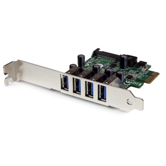 StarTech.com 4 Port PCI Express PCIe SuperSpeed USB 3.0 Controller Card Adapter with UASP - SATA Power Image