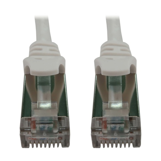Tripp Lite N262-S01-WH Cat6a 10G Snagless Shielded Slim STP Ethernet Cable (RJ45 M/M), PoE, White, 1 ft. (0.3 m) Image