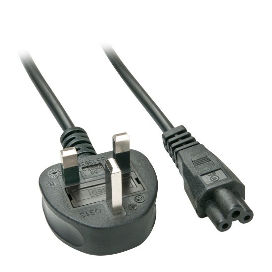 Lindy 2m UK 3 Pin to C5 Mains Cable, lead free Image